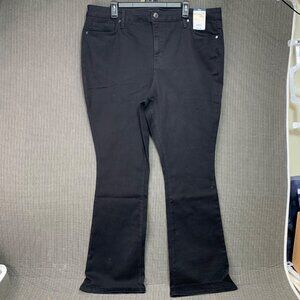 Terra & Sky Womens Black Bootcut Jeans 18W High Rise Stretch Denim